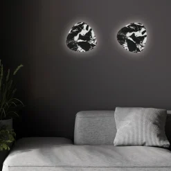 Applique Da Parete-Selezionato da Mazzolaluce Applique effetto marmo bianco nero moderno 11w 3000k fp
