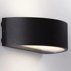 Applique Da Esterno-Selezionato da Mazzolaluce Applique esterno balcone antracite scuro design curvo led biemissione 9w 3000k