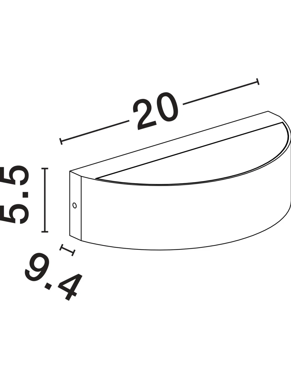 Applique Da Esterno-Selezionato da Mazzolaluce Applique esterno balcone antracite scuro design curvo led biemissione 9w 3000k