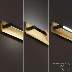Applique Da Parete-Perenz Illuminazione Applique foglia oro nero led 18w cct girevole