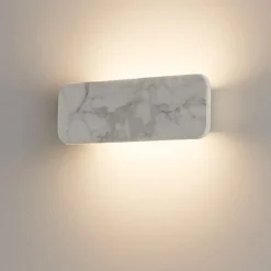 Applique Da Parete-Linea Light Applique gemini marmo bianco led 28w 3000k