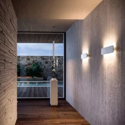 Applique Da Parete-Linea Light Applique gemini marmo bianco led 28w 3000k