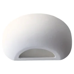 Applique Da Parete-IsyLuce Applique gesso bianco forma mezza conca