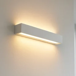Applique Da Parete-Sforzin Illuminazione Applique gesso bianco moderna rettangolare hermione sforzin