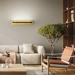 Applique Da Parete-Perenz Illuminazione Applique girevole foglia led 12w cct nero oro moderna perenz