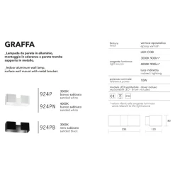 Applique Da Parete-IsyLuce Applique graffa led 10w 4000k bianco moderna