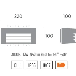 Applique Da Esterno-Selezionato da Mazzolaluce Applique grafite per esterni moderna led 3000k ip65