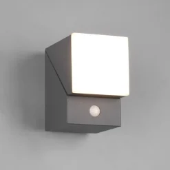Applique Da Esterno-Selezionato da Mazzolaluce Applique grigia da esterno con sensore di movimento luce orientabile led 7w 3000k ip54