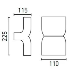 Applique Da Esterno-Selezionato da Mazzolaluce Applique grigio per esterno 2 luci ip44