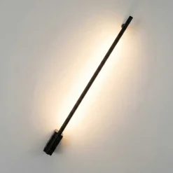 Applique Da Parete-Selezionato da Mazzolaluce Applique incrocio 60cm sporgenza 7cm nera led 10w 3000k moderna