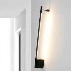 Applique Da Parete-Selezionato da Mazzolaluce Applique incrocio 90cm sporgenza 7cm nera led 15w 3000k moderna