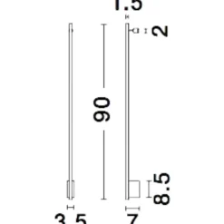 Applique Da Parete-Selezionato da Mazzolaluce Applique incrocio 90cm sporgenza 7cm nera led 15w 3000k moderna