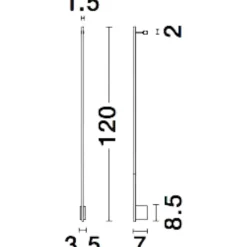 Applique Da Parete-Selezionato da Mazzolaluce Applique incrocio 120cm sporgenza 7cm design nera led 20w 3000k
