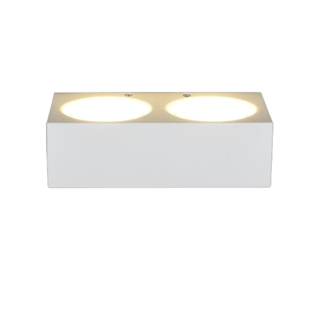 Applique Da Parete-Selezionato da Mazzolaluce Applique in gesso bianco pitturabile rettangolare moderna 4 luci