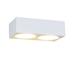 Applique Da Parete-Selezionato da Mazzolaluce Applique in gesso bianco pitturabile rettangolare moderna 4 luci
