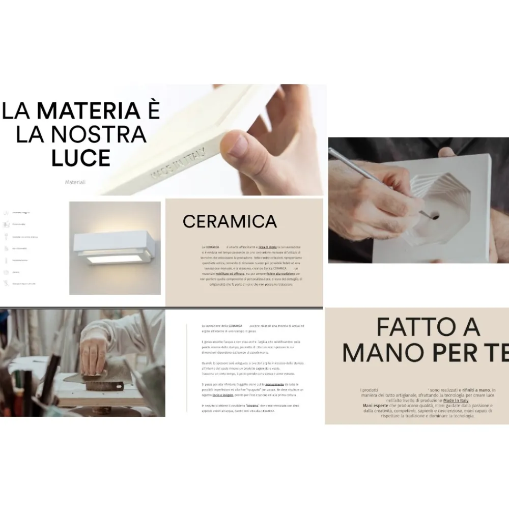 Applique Da Parete-Selezionato da Mazzolaluce Applique in gesso ceramica bianco pitturabile
