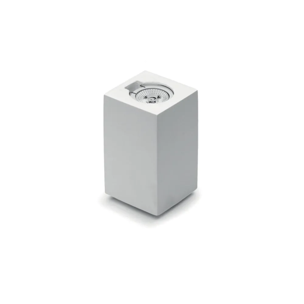 Applique Da Parete-Selezionato da Mazzolaluce Applique in gesso ceramica parallelepipedo bianco vbiemissione