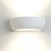 Applique Da Parete-Selezionato da Mazzolaluce Applique in gesso ceramica pitturabile bianco con diffusore in vetro