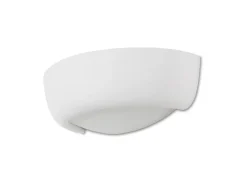 Applique Da Parete-Selezionato da Mazzolaluce Applique in gesso ceramica pitturabile bianco con diffusore in vetro