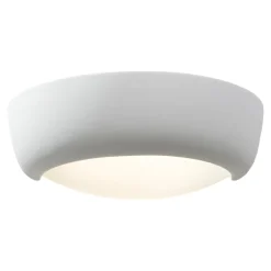 Applique Da Parete-Selezionato da Mazzolaluce Applique in gesso ceramica pitturabile bianco con diffusore in vetro