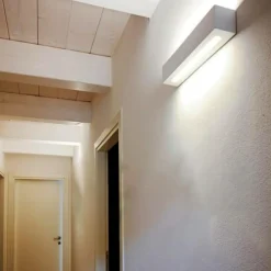 Applique Da Parete-Selezionato da Mazzolaluce Applique in gesso ceramico bianco moderna rettangolare