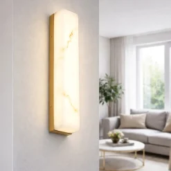 Applique Da Parete-Selezionato da Mazzolaluce Applique in pietra alabastro bianco led 12w 3000k