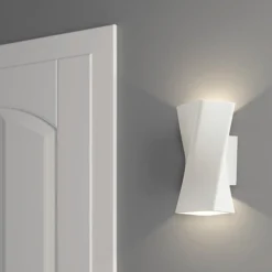 Applique Da Parete-Selezionato da Mazzolaluce Applique intrecciato di gesso bianco moderna luce biemissione