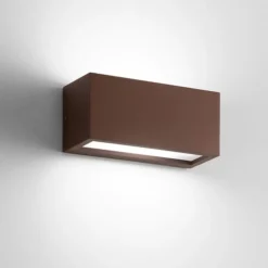 Applique Da Esterno-IsyLuce Applique da esterno corten metro 24w 3000k