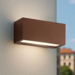 Applique Da Esterno-IsyLuce Applique da esterno corten metro 24w 3000k