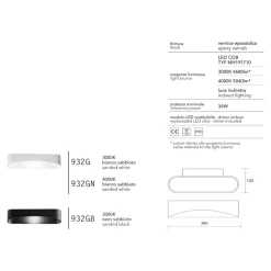 Applique Da Parete-IsyLuce Applique drappo bianco led 36w 3000k moderna