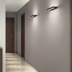 Applique Da Parete-IsyLuce Applique duplex moderna led 40w 3000k-4000k nera