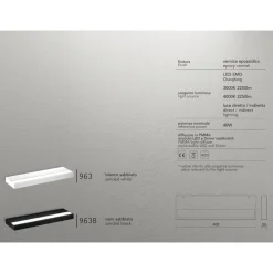 Applique Da Parete-IsyLuce Applique duplex moderna led 40w 3000k-4000k nera