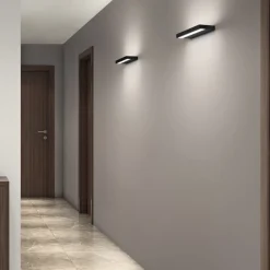 Applique Da Parete-IsyLuce Applique duplex nero moderna led 40w 3000k-4000k