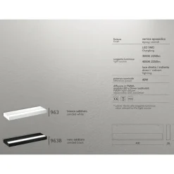 Applique Da Parete-IsyLuce Applique duplex nero moderna led 40w 3000k-4000k