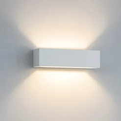 Applique Da Parete-IsyLuce Applique 18w 3000k gesso bianca rettangolare