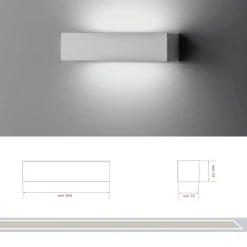 Applique Da Parete-IsyLuce Applique 18w 3000k gesso bianca rettangolare