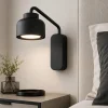 Applique Camera Da Letto-Vivida International Applique lampada da comodino moderna nera vivida bottone