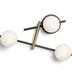 Applique Da Parete-Miloox Applique lampada da parete moderna nero oro kika