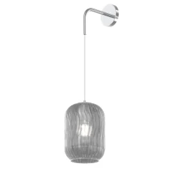 Applique Da Parete-Top Light Applique lampada da parete toplight tender cromo vetro pendente fume