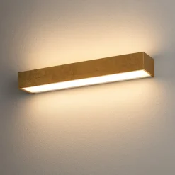 Applique Da Parete-Top Light Applique led bios foglia oro rettangolare 18w 3000k 4000k