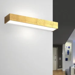 Applique Da Parete-Top Light Applique led bios foglia oro rettangolare 18w 3000k 4000k