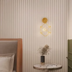 Applique Da Parete-Selezionato da Mazzolaluce Applique led costellazione design moderna oro ramato