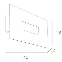 Applique Da Parete-Top Light Applique led grigio moderna rettangolare wally