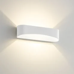 Applique Da Parete-IsyLuce Applique led drappo bianco 36w 4000k design moderna