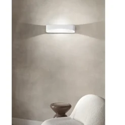 Applique Da Parete-IsyLuce Applique led drappo bianco 36w 4000k design moderna