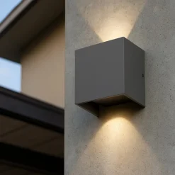 Applique Da Esterno-Selezionato da Mazzolaluce Applique led 3000k cubo da esterno antracite