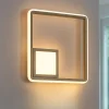 Applique Da Parete-Ondaluce Applique led 3000k ap dowel oro quadrata design moderna