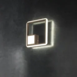 Applique Da Parete-Ondaluce Applique led 3000k ap dowel oro quadrata design moderna
