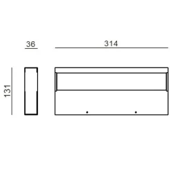 Applique Da Parete-Linea Light Applique led 3000k regolo antracite 31cm