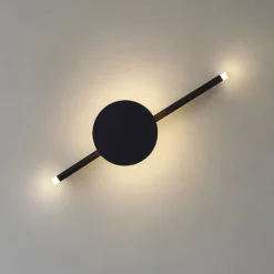 Applique Da Parete-Ondaluce Applique led 3000k 16w nera ap james design moderna